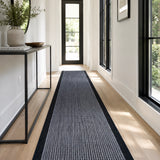 Chino Silver Black 2822 Hall Runner Non-Slip 80cm Wide