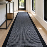 Chino Silver Black 2822 Hall Runner Non-Slip 80cm Wide