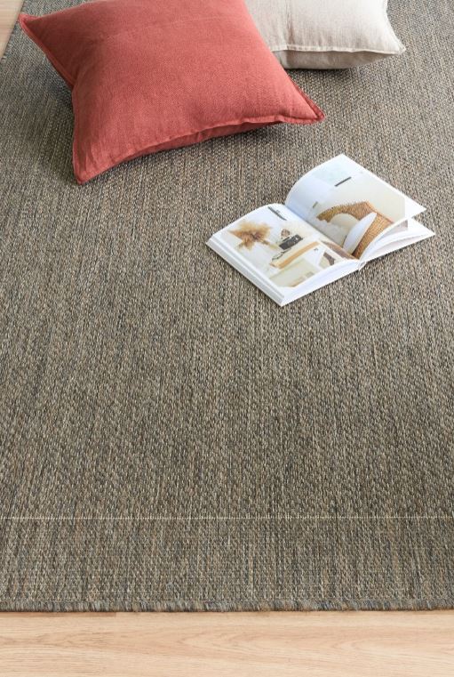 Malia Taupe Linen Non Slip Rug