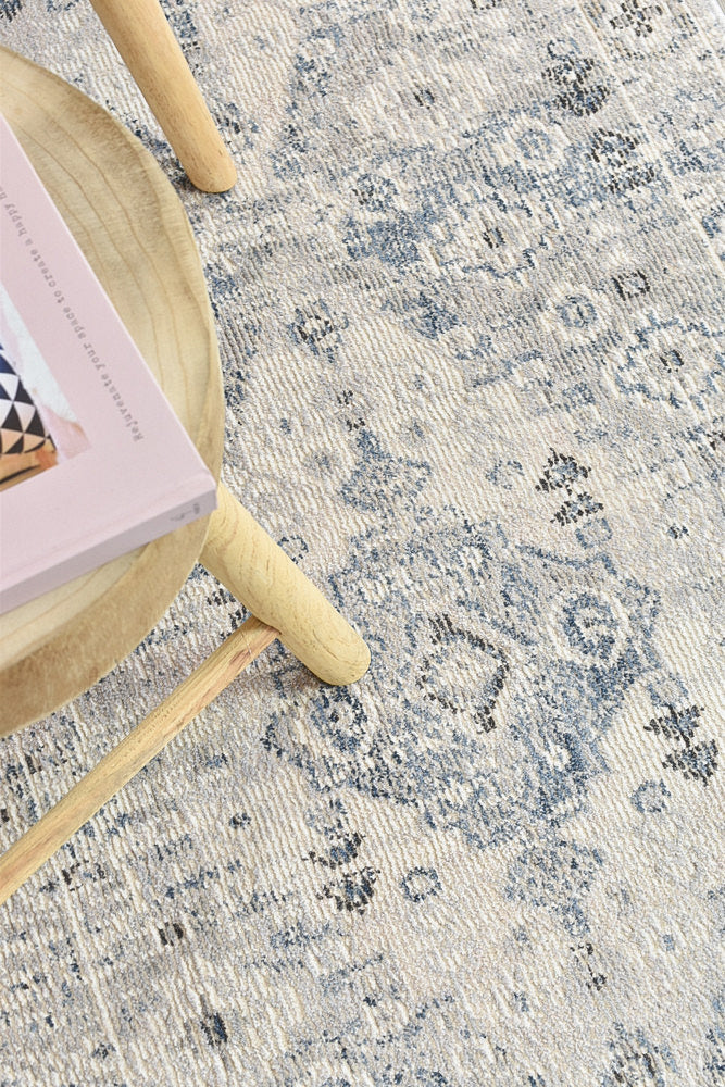 Serena Blue Grey Hallway Runner 80CM Wide