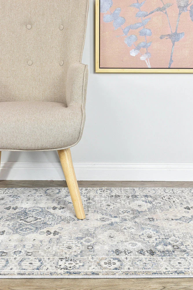 Serena Blue Grey Hallway Runner 80CM Wide