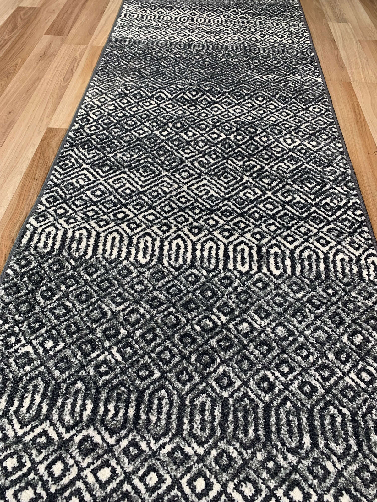 Seville Black White Hallway Runner 80CM Wide