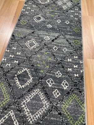 Seville Grey Green Hallway Runner 80CM Wide