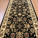 Traditional Hall Runner Agrabah Black Cream High Quality