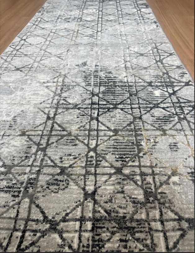 Alyssa Grey Black Hallway Runner 80CM Wide