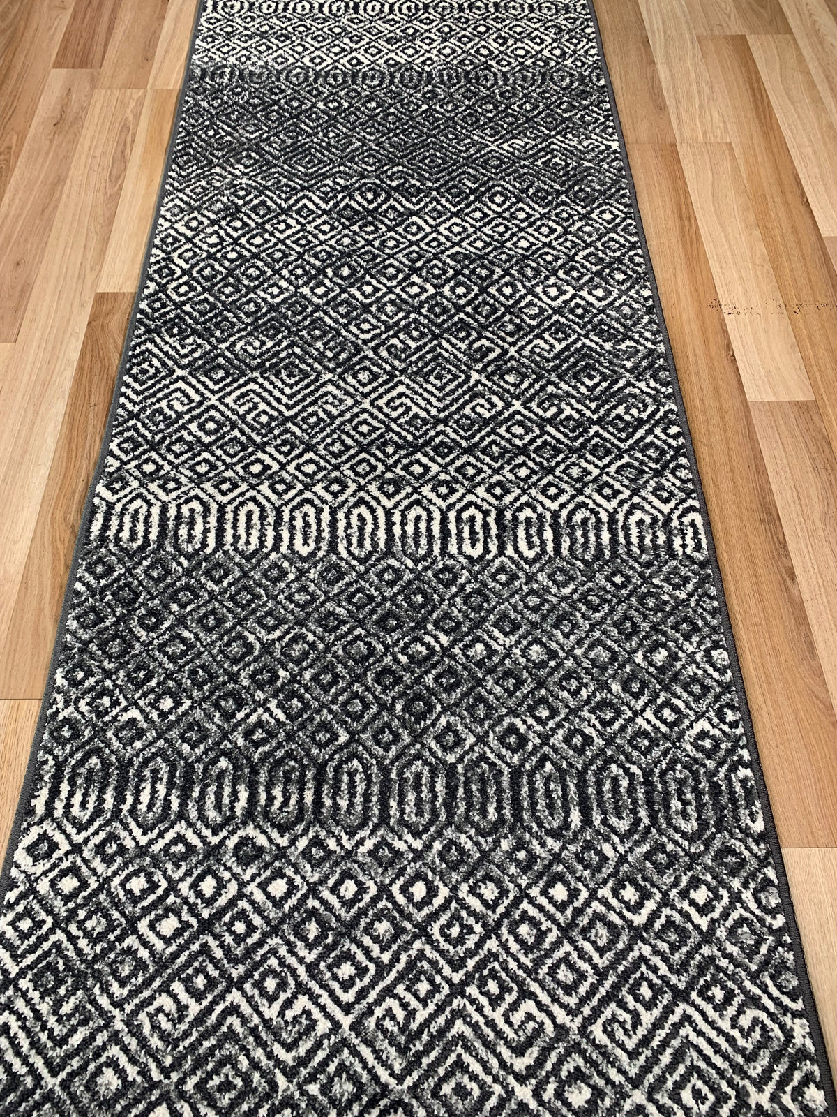 Seville Black White Hallway Runner 80CM Wide