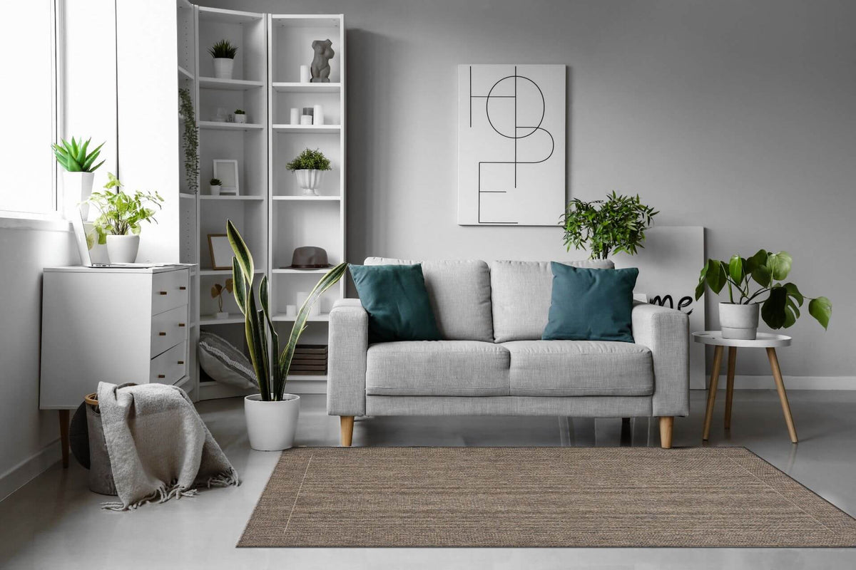 Malia Taupe Linen Non Slip Rug