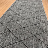 Chino 1931 Grey Black Hall Runner 80cm Wide Non-Slip