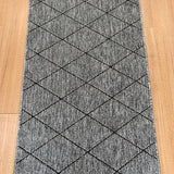 Chino 1931 Grey Black Hall Runner 80cm Wide Non-Slip