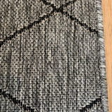 Chino 1931 Grey Black Hall Runner 80cm Wide Non-Slip