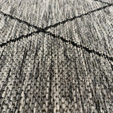 Chino 1931 Grey Black Hall Runner 80cm Wide Non-Slip