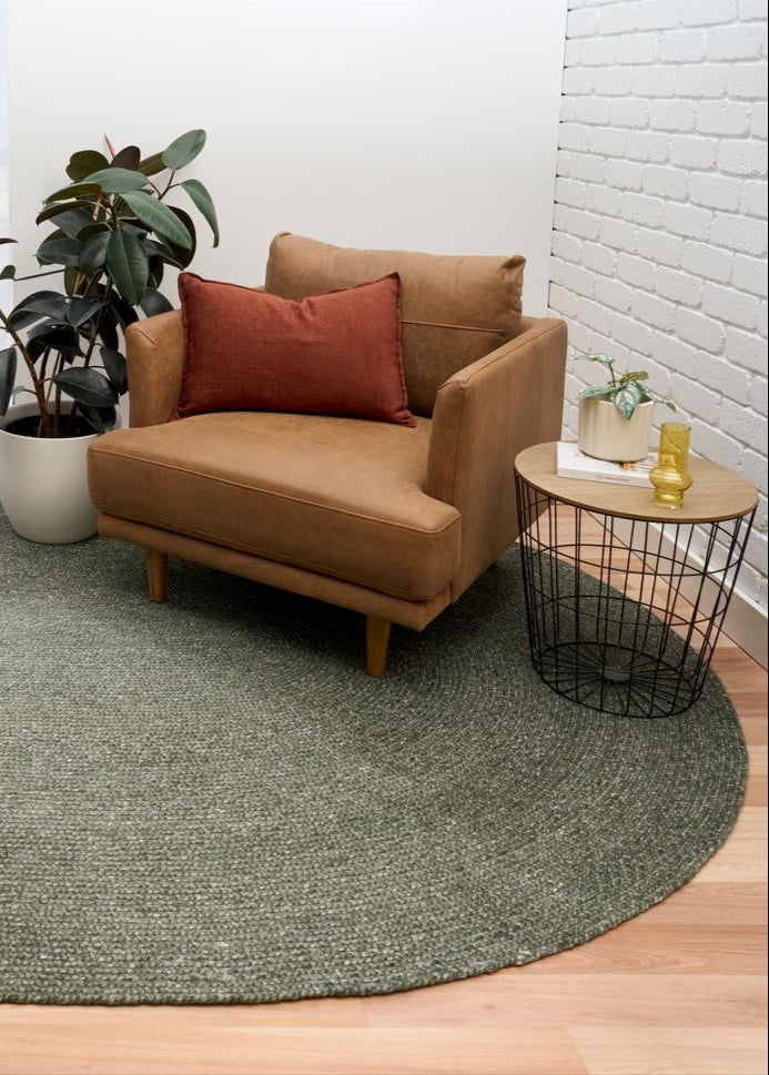 Cara Olive Round Rug