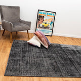 Hampton Charcoal White Rug