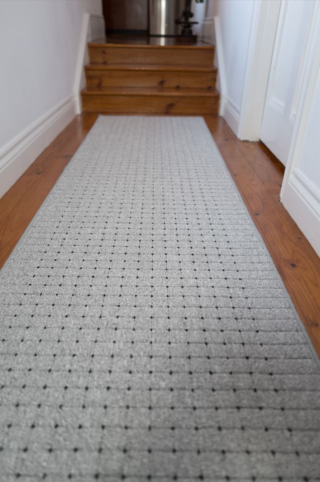 Roma Dots Grey Black Hallway Runner 80CM Wide