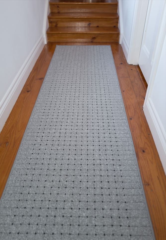 Roma Dots Grey Black Hallway Runner 80CM Wide