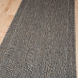 Malia Taupe Linen Hallway Runner Non-Slip 80cm Wide