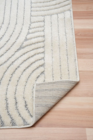 Marli Ivory light Grey Retro Rug