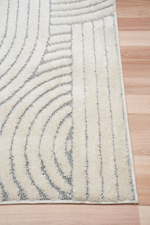 Marli Ivory light Grey Retro Rug