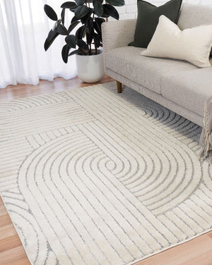 Marli Ivory light Grey Retro Rug