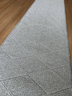 Roma Cross Grey Hallway Runner 67CM Wide