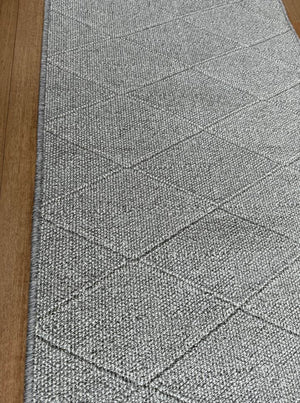 Roma Cross Grey Hallway Runner 67CM Wide