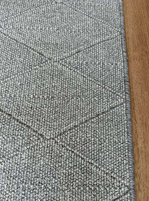 Roma Cross Grey Hallway Runner 67CM Wide