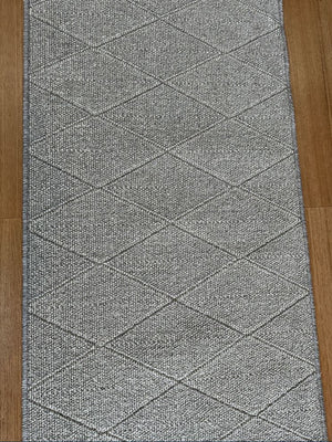 Roma Cross Grey Hallway Runner 67CM Wide