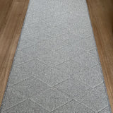 Roma Cross Grey Hallway Runner 80CM Wide