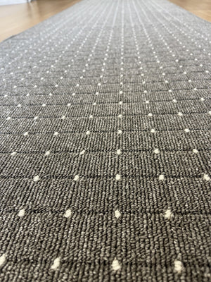 Roma Dots Dark Grey Hallway Runner 67CM Wide