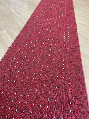 Roma Dots Red Hallway Runner 80CM Wide
