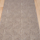 Roma Squares Mocha Hallway Runner 67CM Wide