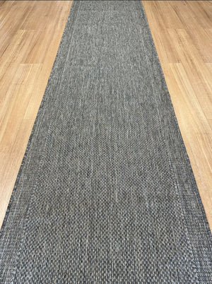 Malia Taupe Linen Hallway Runner Non-Slip 80cm Wide