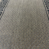 Xena Greek Key Natural Black Hall Runner Non-Slip 80cm Wide