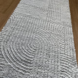 Marli Light Grey Retro Hallway Runner 80CM Wide