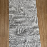 Marli Light Grey Retro Hallway Runner 80CM Wide