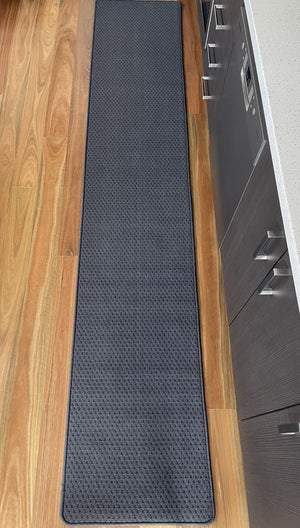 Phoenix Charcoal Hallway Runner Rug Non Slip