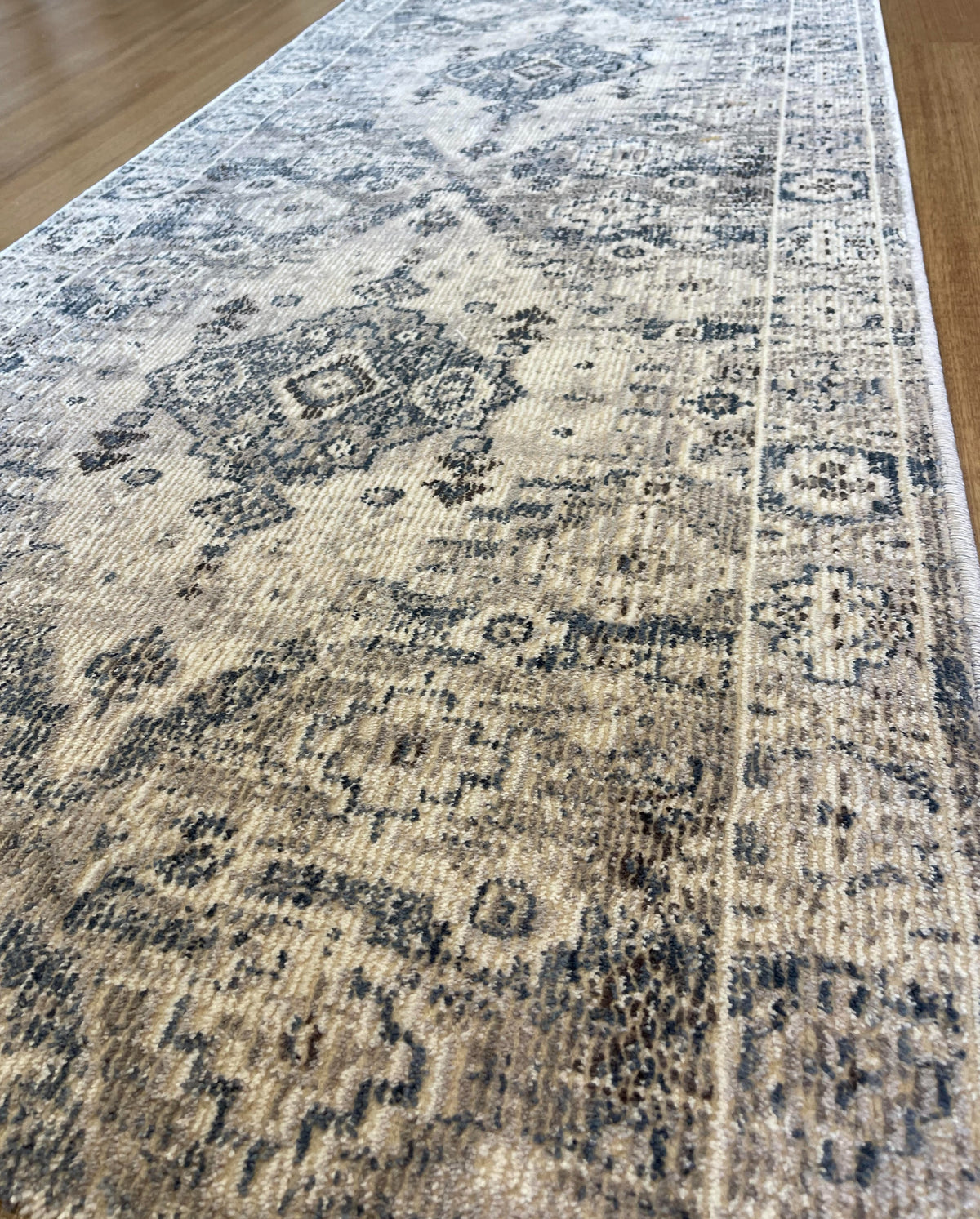 Serena Blue Grey Hallway Runner 80CM Wide