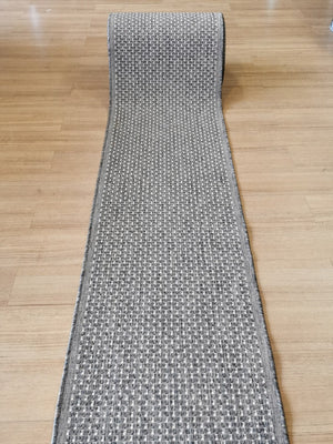 Sorrento Silver C Hallway Runner Non Slip 80CM Wide