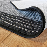 Sorrento Light Grey Black Border Hallway Runner Non Slip 66CM Wide