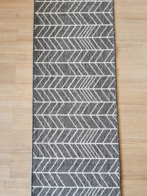 Sorrento Silver H Hallway Runner Non Slip 66CM Wide