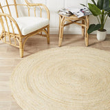 Round Jute Natural Rug Bleached