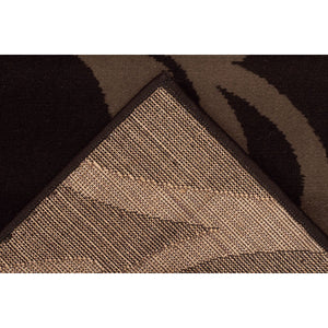 Ultra Modern Black Leaf Pattern Rug