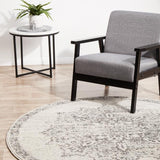 Chrome Rita Silver Round Rug