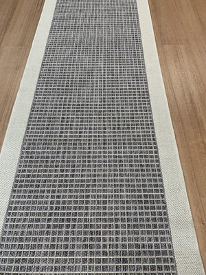 Chino 2530 Silver Ivory Hallway Runner Non-Slip 80CM Wide