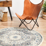 Evoke Mist White Transitional Round Rug