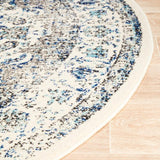 Evoke Mist White Transitional Round Rug