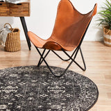 Evoke Estella Charcoal Transitional Round Rug