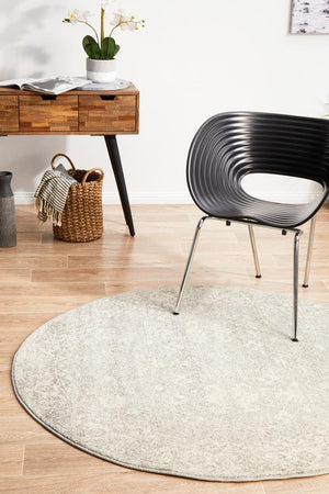 Evoke Shine Silver Transitional Round Rug