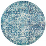 Evoke Muse Blue Transitional Round Rug