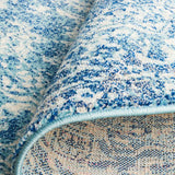 Evoke Muse Blue Transitional Round Rug